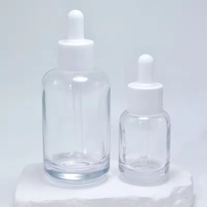 Ensemble de flacons cosmétiques ronds en verre transparent avec compte-gouttes pour essence, concentré et lotion, 30 ml, 40 ml, 50 ml, 100 ml, 120 ml - Product Image 6