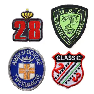 Factory Price Custom design embroidery patches iron on embroidered badges for hat and clothing