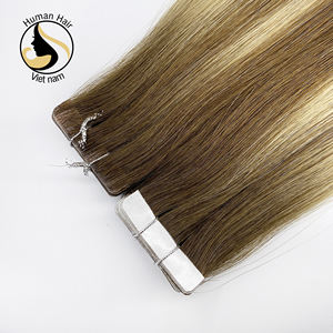 2020, proveedor de fábrica, virgen, 100%, trama de piel humana, invisible, doble cara, extensión de cabello de cinta rusa - Product Image 1