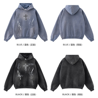 Herbstliche Partnerlook-Outfits: Trendige High-Street Casual Kapuzenpullover mit handbemalten Punkten für Herren