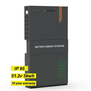 可堆叠锂离子电池48V 55.2 V 5kWh 10kWh储能电池和逆变器一合一
