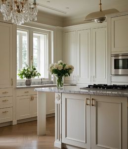 Cuisine moderne sur mesure en MDF avec porte, charnières, évier et robinet pour hôtels, villas, Chine - Product Image 1