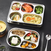 Plateau alimentaire personnalisé Yurtrain Indonésie en acier inoxydable SUS 304, vaisselle pour cantine scolaire, assiettes pour étudiants