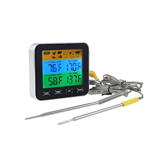 Thermomètre numérique à double sonde et double aiguille pour <span class=keywords><strong>viande</strong></span>, avec minuteur, pour usage domestique et en cuisine, 50°C-300°C (Fahrenheit), alimenté par pile 9V - Product Image 2