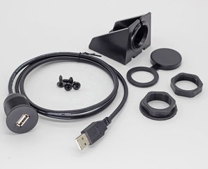 Cavo <span class=keywords><strong>USB</strong></span> Maschio-<span class=keywords><strong>Femmina</strong></span> per Accessori Auto, con Schermatura Intrecciata, Porta di Ricarica per Auto con Montaggio a Incasso, Estensione per Cruscotto per Auto e Barche - Product Image 3