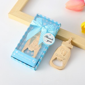 Ouvre-bouteille pour bébé en alliage de zinc, design empreinte de pied, cadeau d'anniversaire, couleur bleu rose - Product Image 1