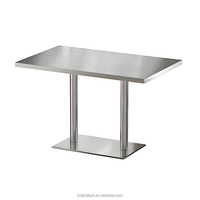 Café commercial Tables de Restaurant en acier inoxydable Restauration rapide Cabine carrée Sièges Canapé Banc Table Top Chaise Ensemble pour Café