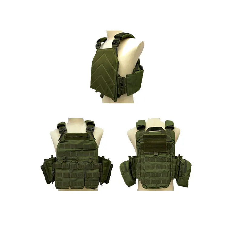 Tùy chỉnh thiết bị chiến thuật Molle chiến thuật vest màu xanh lá cây ngụy trang chiến thuật bảo vệ áo ghi lê