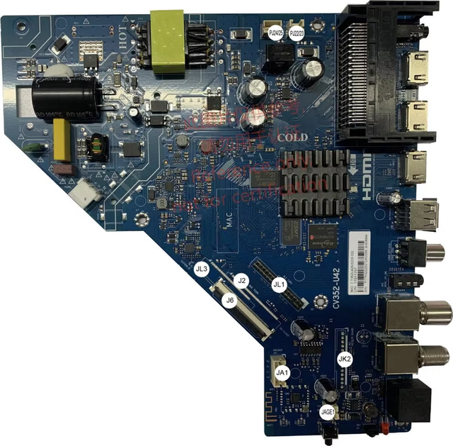 CV352-U42 4K TV Control Board 32-42 in LED Mainboard Ntsc(60Hz) 4K Resolution Global Digital/Analog Signal Support Black