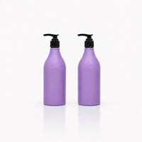 Flacon de lotion blanc en HDPE de 300 ml (10 oz) avec pompe noire, rechargeable, vide, distributeur de savon pour les mains, pour la décoration de la salle de bain