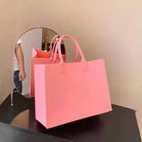 Sac fourre-tout en feutre non tissé réutilisable de haute qualité pour femmes, mode décontractée, shopping, cadeau, avec taille et couleur personnalisables