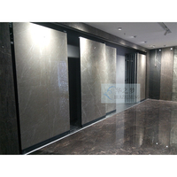 Personnalisé à plusieurs niveaux plat en métal poussant le sol mur en céramique carreaux de marbre présentoirs pour pierre simple