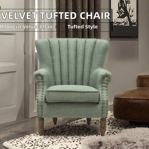 Fauteuils modernes en velours capitonnés pour salon, fauteuils d'appoint pour hôtel, marque JANUS, vente chaude - Product Image 2
