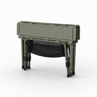 Table de camping pliante en alliage d'aluminium avec plateau à lattes, panier en maille portable pour l'extérieur, hauteur réglable, table tactique pour le camping, le pique-nique et la plage
