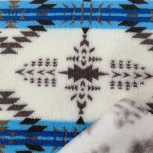 قماش مخملي مزدوج الوجهين قماش قطيفة طباعة أزتيك ناعم على طراز سوثوراستيرن قماش شيربا محبوك - Product Image 1