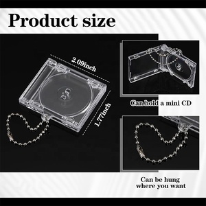 Mini porte-clés CD, étuis transparents pour albums DVD, supports de disques compacts vierges en vrac, pendentifs personnalisables pour la décoration et les cadeaux - Product Image 3