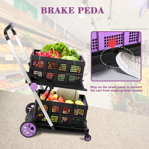 Chariot de courses pliable en métal pour supermarché, chariot à main commercial - Product Image 5