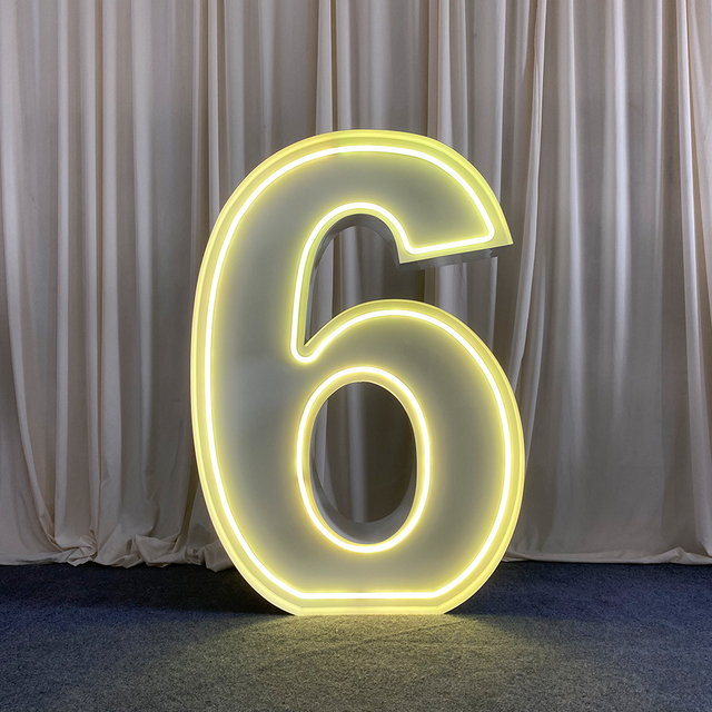 Giant RGB LED Neon Light Marquee Letters & Numbers Custom Logo PVC Birthday Wedding Party Decoration