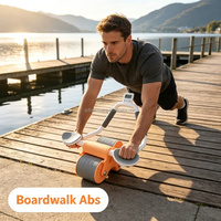 Appareil de fitness à domicile : Rouleau abdominal à rebond automatique pour hommes et femmes adultes, pour le renforcement abdominal, la minceur de la taille et la perte de graisse