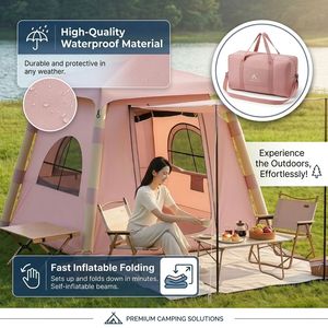 Tente Cabine <span class=keywords><strong>Gonflable</strong></span> Rose Personnalisée OEM avec <span class=keywords><strong>Auvent</strong></span> Avant, Protection UV Imperméable, Fournisseur d'Usine en Gros - Product Image 2