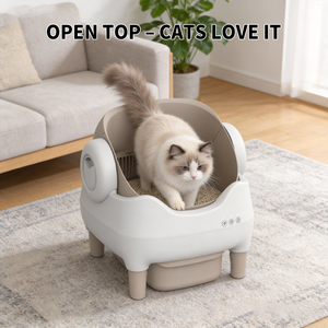 Bac à litière intelligent 65L, bac à litière automatique autonettoyant avec contrôle par application, éliminateur d'odeurs à ouverture supérieure <span class=keywords><strong>pour</strong></span> plusieurs chats - Product Image 2