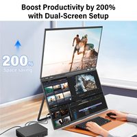 Monitor Portátil Dual de 23.8 Pulgadas, 100Hz FHD 1080p, Extensor de Pantalla Plegable para Laptop, Compatible con Mac, Windows, Oficina y Negocios