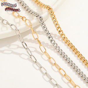 Cadena de alambre plano chapado en metal NANTONG para la fabricación de pulseras, accesorios de joyería DIY - Product Image 2