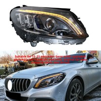 Phares LED géométriques pour Mercedes Classe C W205, conversion de l'ancien au nouveau, feux de jour, 35W 12V 5000K