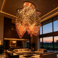 Lustre d'hôtel personnalisé, grand lustre moderne de luxe pour plafonds hauts, lustre en verre d'agate, luminaires de décoration intérieure