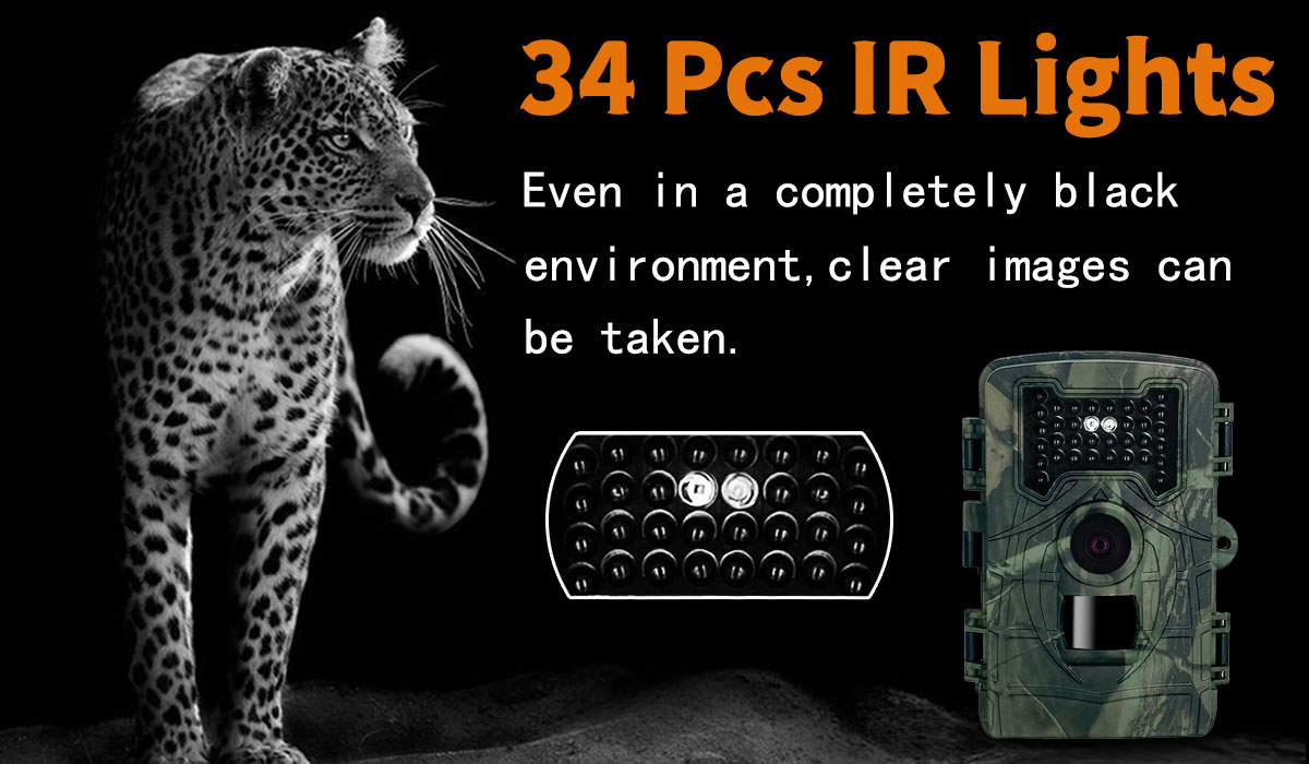 PR2000 Trail Camera 34pcs 36MP IR LED 4K