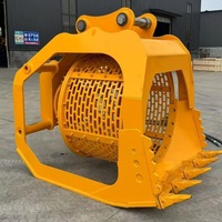 Godet de lavage et de criblage de sable pour canaux fluviaux, séparation sable et pierres, cage de criblage à tambour, godet de criblage hydraulique