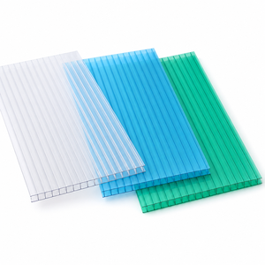 Plaque <span class=keywords><strong>alvéolaire</strong></span> en <span class=keywords><strong>polycarbonate</strong></span> BAKWAY avec revêtement UV, 8 mm, 12 mm, transparente, verte, multicouche, pour projets de panneaux de toiture et de auvents - Product Image 1