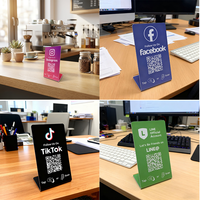 Expositor de Mesa de PVC con Código QR Dinámico NFC y Chip Ntag213/215/216 para Mejorar el Ranking de Google, Instagram, Facebook y TikTok