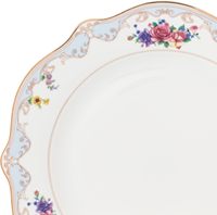 Service de table 20 pièces en porcelaine fine avec design moderne doré, compatible lave-vaisselle