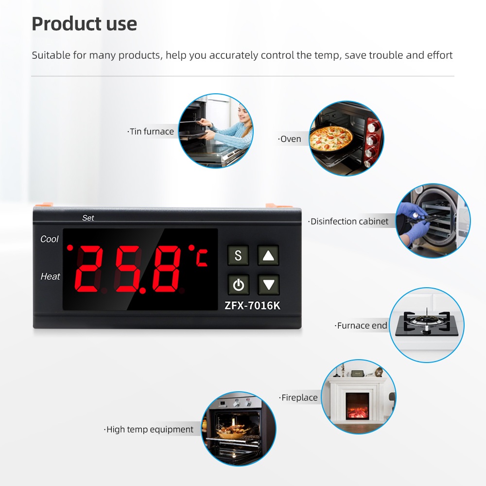 ZFX-7016K Digital Temperature Controller - 1℃ Accuracy