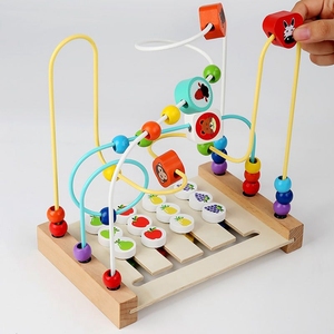 Juego de <span class=keywords><strong>Ajedrez</strong></span> Lógico Educativo Temprano para Niños, Entrenamiento de Movimiento Fino, Juguete de Madera con Cuentas de Montaña Rusa y Laberinto - Product Image 2