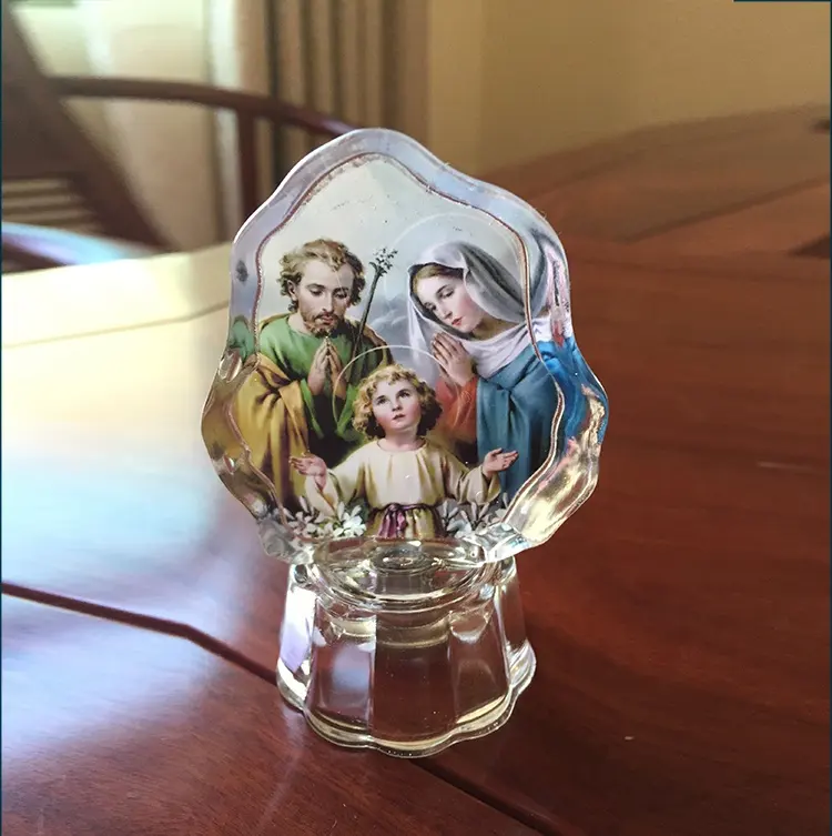 도매 사용자 정의 레이저 조각 3d 그림 종교 기념품 크리스탈 공예 선물