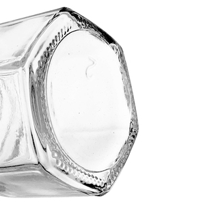 Mini bocaux en verre à vis hexagonale 6oz 180ml avec couvercles boutons noirs - Product Image 2