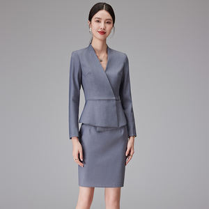 Traje de Negocios para Mujer Otoño Invierno, Uniforme Profesional de Oficina para Recepcionista de Hotel, Ropa de Trabajo - Product Image 5
