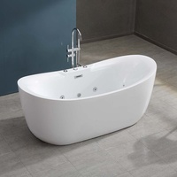 Baignoire de massage à remous autoportante d'intérieur en acrylique avec jets d'air, bain à remous Jacuzzi