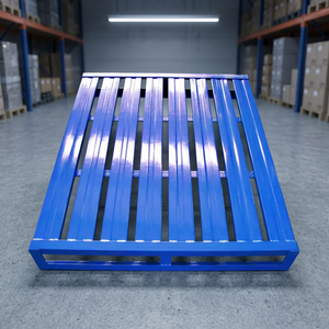 FinePunch 5 Layer Heavy Duty Blue Metal Pallet with MS Powder Coating Automated Retrieval <b>Hanging</b> Type Pallet Support Bar - Product Image 1