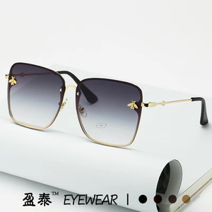 Bee <b>Sunglasses</b> Women <b>Square</b> Frame Metal UV400 Fashion Outdoors Party - Product Image 2