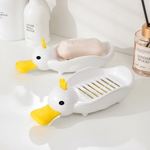 Cartoon Non-slip Self Draining Cute Duck Soap Box Drain Organizer Holder Storage Age Rack Home <b>Accessories</b> - Product Image 1