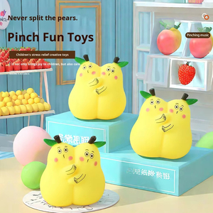 Hugging Pear Squishy <b>Toy</b> Creative Fruit Stress Relief Fidget Doll Ornament for Office <b>Desk</b> Girls Boys Adults Custom Logo - Product Image 1