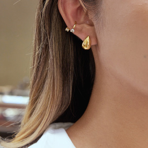 Boucles d'oreilles en forme de goutte d'eau en acier inoxydable pour femmes, bijoux cadeaux, boucles d'oreilles à la mode automne-hiver - Product Image 2