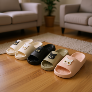 Fex17 Pantofole da donna con stampa gatto, punta aperta, suola in EVA, antiscivolo, per tutte le stagioni, fodera in peluche, taglia 36 37 38 39 40 41 - Product Image 2