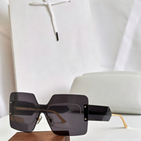 Nouvelle Arrivée Lunettes de Soleil Classiques Monobloc Carrées Surdimensionnées à Monture Complète Dégradées Or/Rose/Fumé/Gris Protection UV