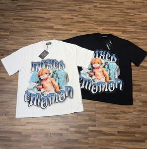 T-shirt Grafica Oversize Mista, Top Casual Emozionale, Stile Grunge Morbido, Atmosfera Dolce e Triste, Streetwear, per Serate Cinema all'Aperto, Regali BFF, Pasqua - Product Image 1