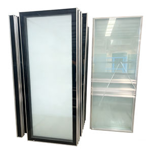 Porte en verre trempé anti-rayures pour vitrine de pâtisserie avec glissière fluide et double conception articulée - Product Image 1