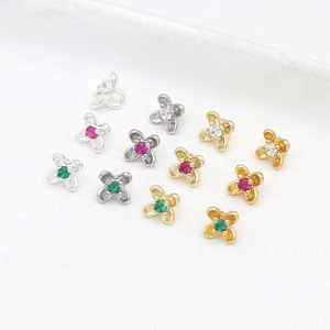 <b>Flower</b> Shape Zircon Pendant DIY Jewelry Accessories 18K Gold Silver Color For <b>Bracelet</b> Necklace Beaded D179 - Product Image 4